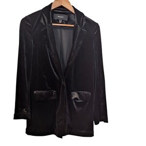 Vero Moda Velvet Blazer US 4‎ Black Career Office Party Elegant